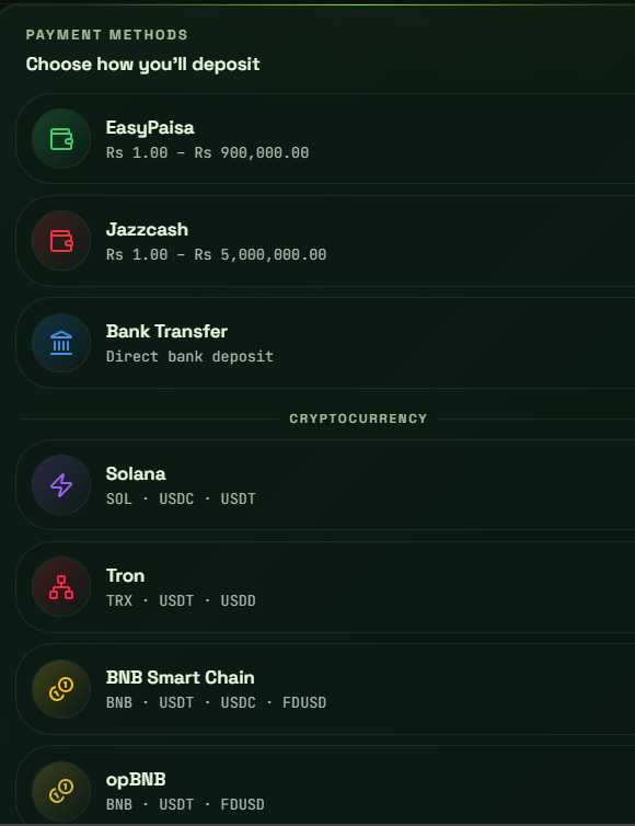 SunZee1 Deposit & Withdrawal screenshot